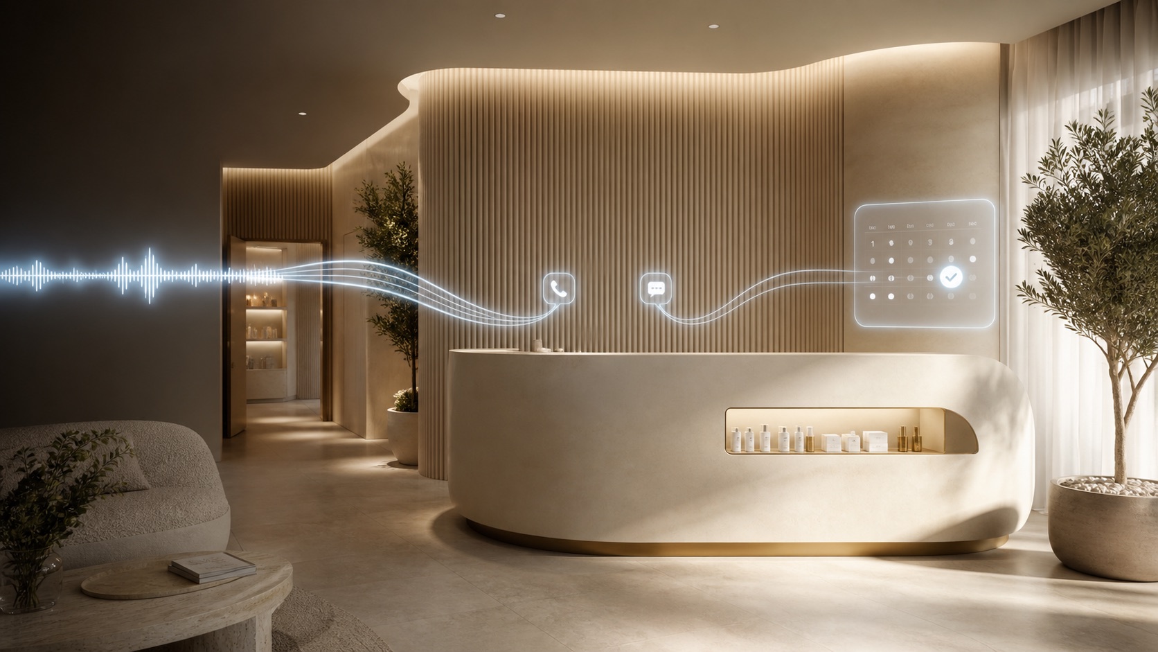 AI receptionist answering an enquiry and booking an appointment for a South African medical aesthetics clinic